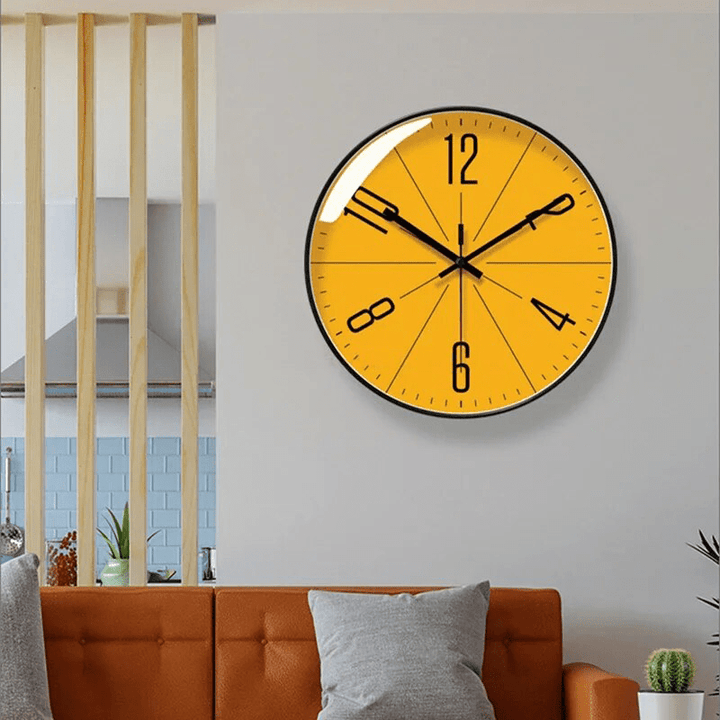 Precise black silent wall clock, featuring minimalist Nordic design. Enhances any modern living space.
