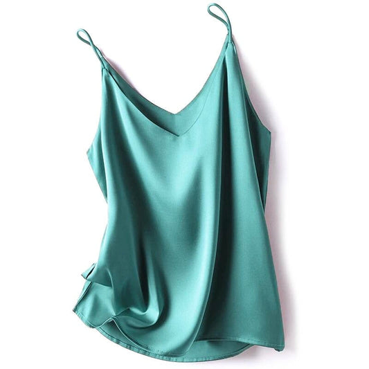 Silky smooth women's camisole top, perfect for elegant layering or as a comfortable sleeveless tank top.