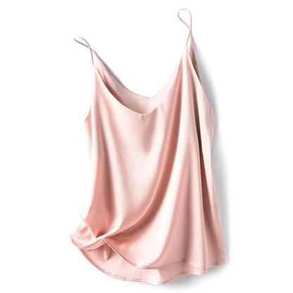 Elegant silky camisole for women, a versatile layering piece offering smooth comfort and a chic look.