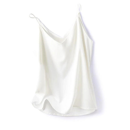 Women's luxurious silky camisole top, designed for elegant layering with a smooth, comfortable fit.