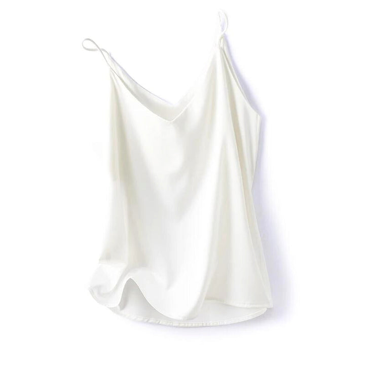Women's luxurious silky camisole top, designed for elegant layering with a smooth, comfortable fit.