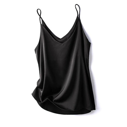 Stylish women's silky camisole tank top, an elegant and comfortable essential for effortless layering.