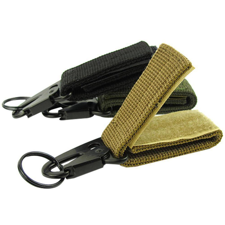 Unisex tactical carabiner backpack hook made for durability and outdoor adventures.