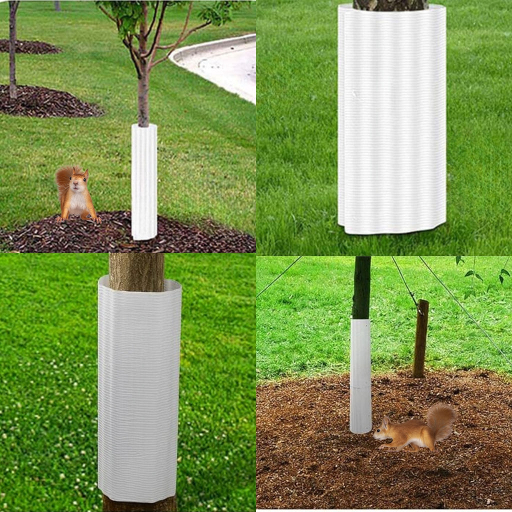 Outdoor squirrel baffle multi-pack, keeping squirrels and chipmunks away from bird feeders and garden trees.