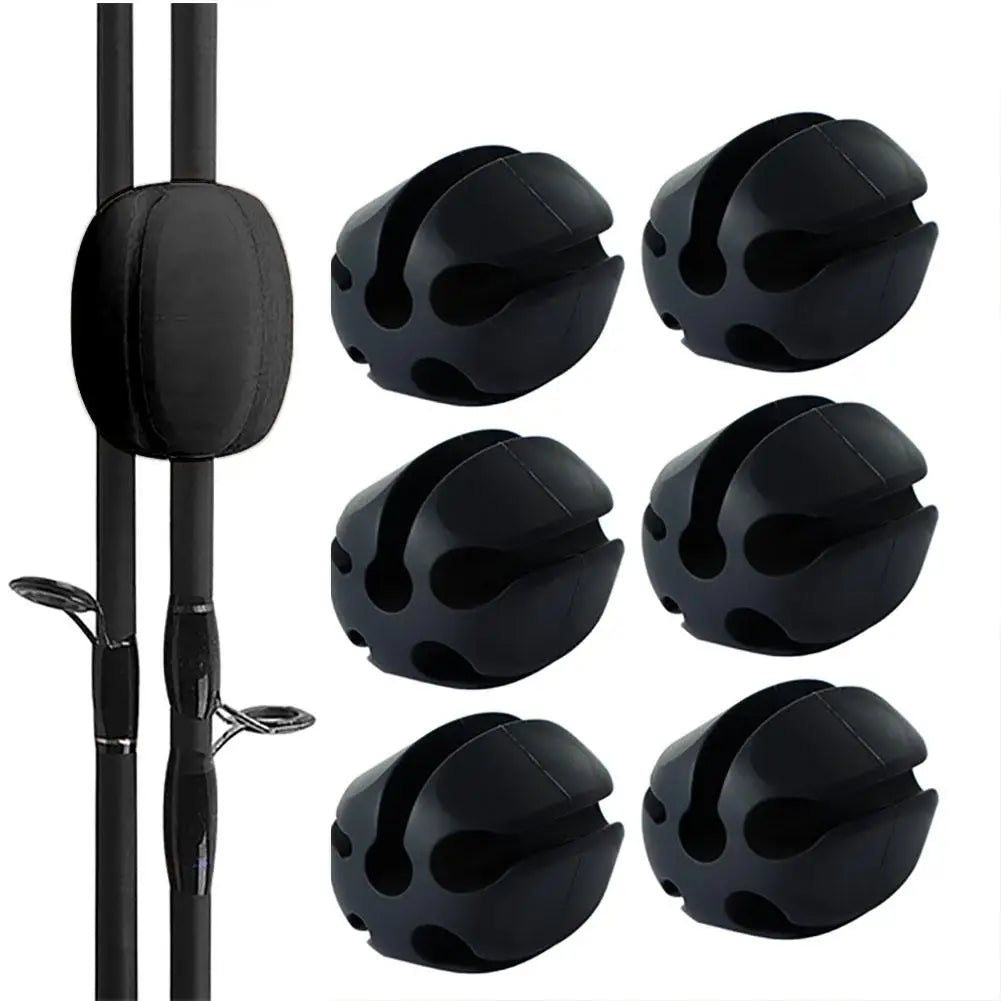 Soft rubber fishing rod straps, essential fishing gear for tangle-free rod protection and convenient storage.