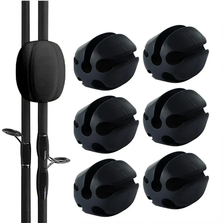 Soft rubber fishing rod straps, essential fishing gear for tangle-free rod protection and convenient storage.