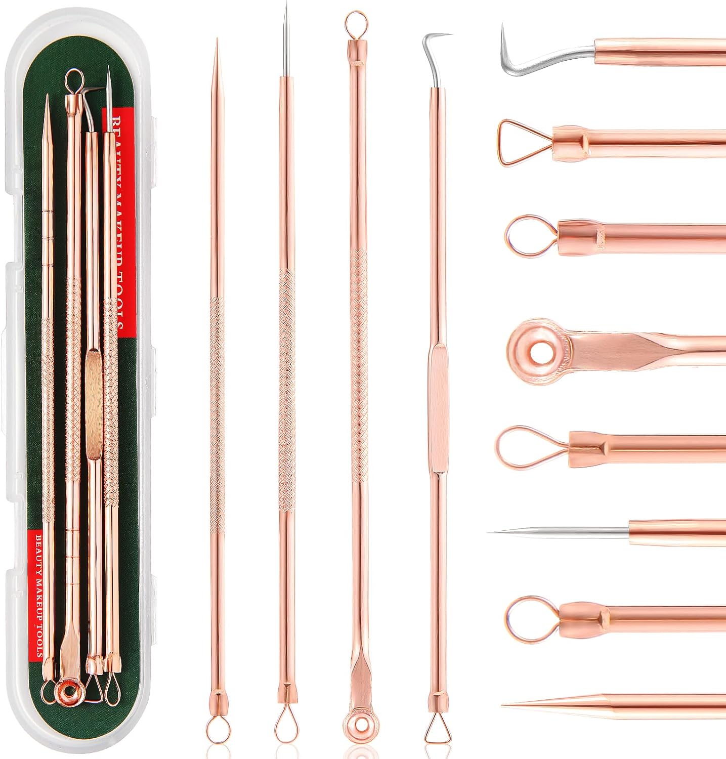Skincare blackhead & pimple extractor kit for clear skin. Professional blemish removal tools.