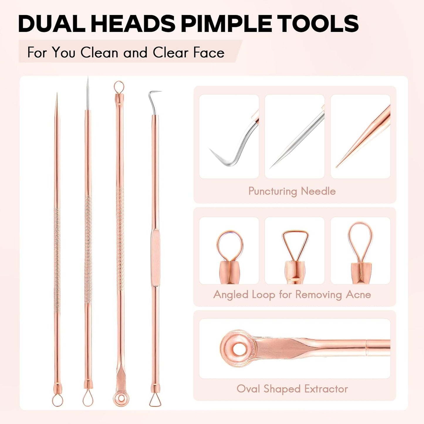 Skincare tools to effectively remove blackheads, whiteheads, and pimples for clearer skin.