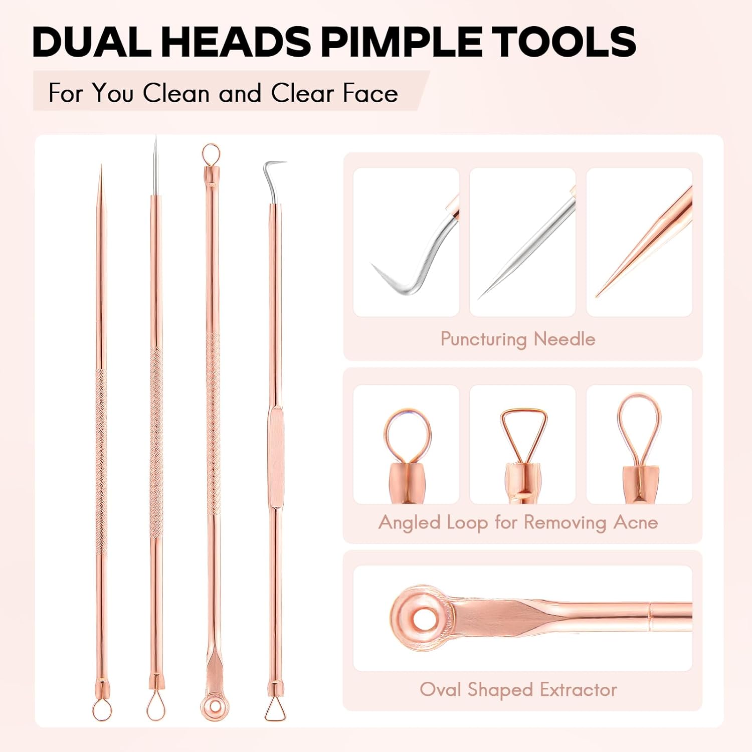 Skincare tools to effectively remove blackheads, whiteheads, and pimples for clearer skin.