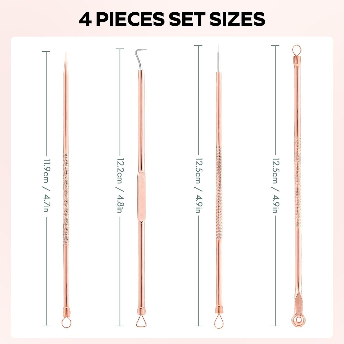 Home use blackhead remover & pimple extractor kit. Facial care beauty tools for clear, healthy skin.