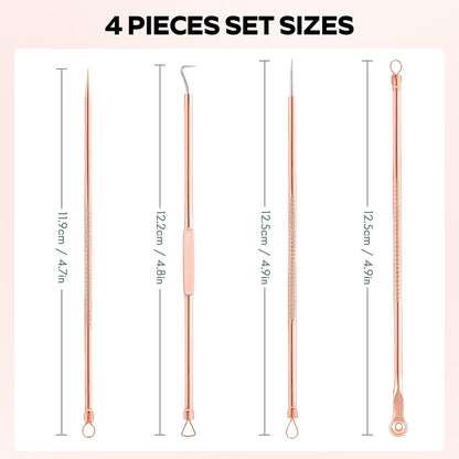 Home use blackhead remover & pimple extractor kit. Facial care beauty tools for clear, healthy skin.