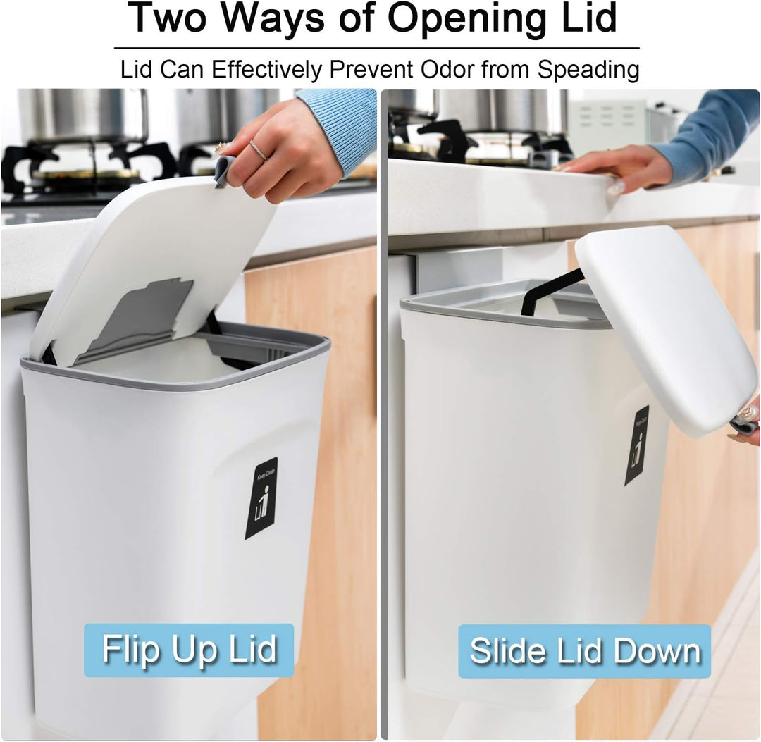 Eco-friendly 2.4-gallon kitchen compost bin for under-sink or countertop. Efficient food scrap waste solution.