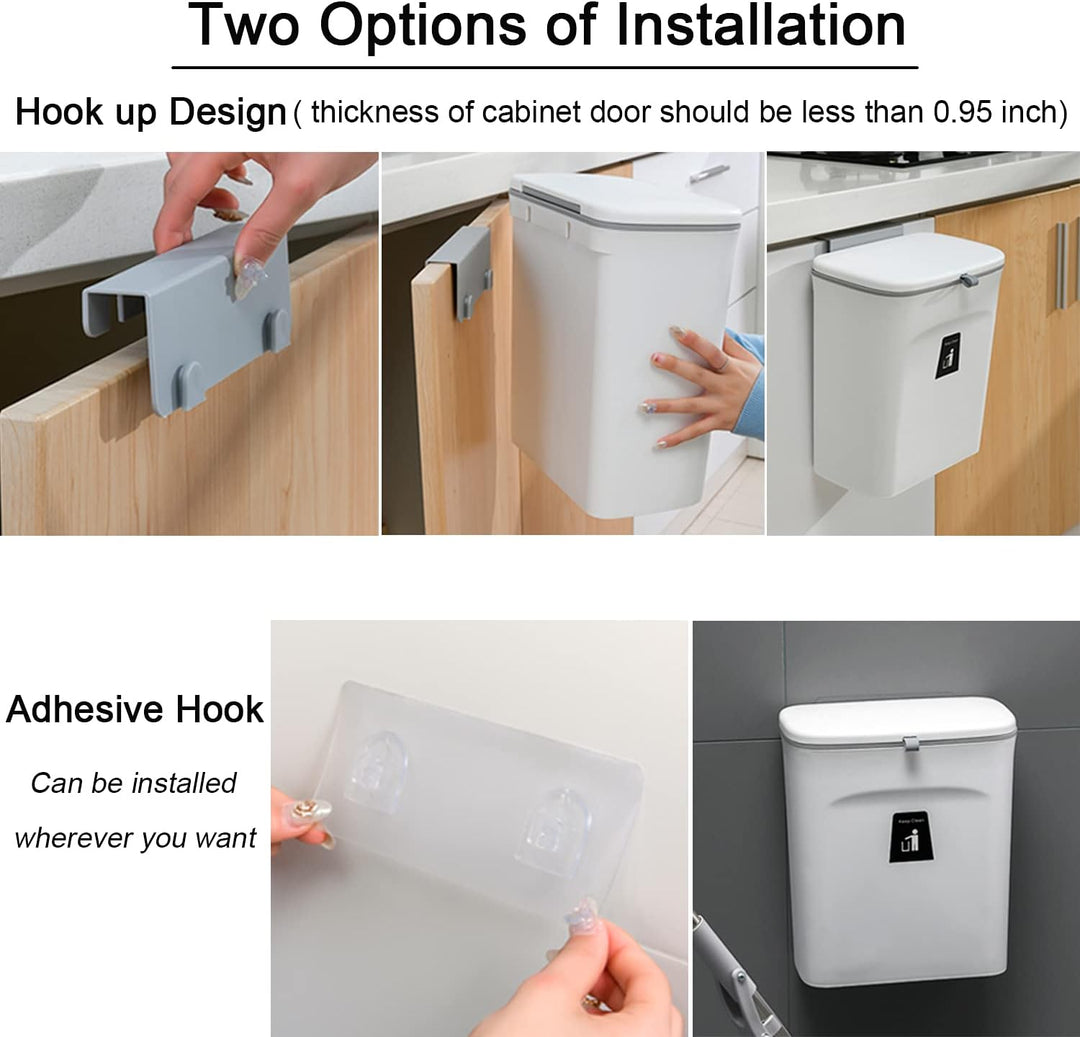Versatile 2.4-gallon kitchen compost bin for food waste. Fits countertop & under-sink, promoting eco-friendly homes.