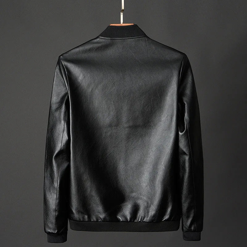 Modern men's blue fashion jacket with sleek design & durable zipper closure, perfect for any occasion.