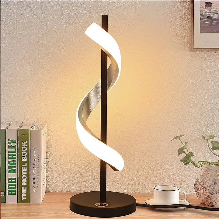 Sleek black NeroLite modern LED dimmable desk lamp with warm light, perfect for contemporary home office or bedside table.