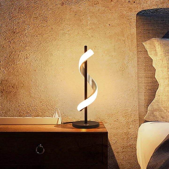 Contemporary NeroLite dimmable LED table lamp in black, providing adjustable warm light for modern home decor and desk lighting.
