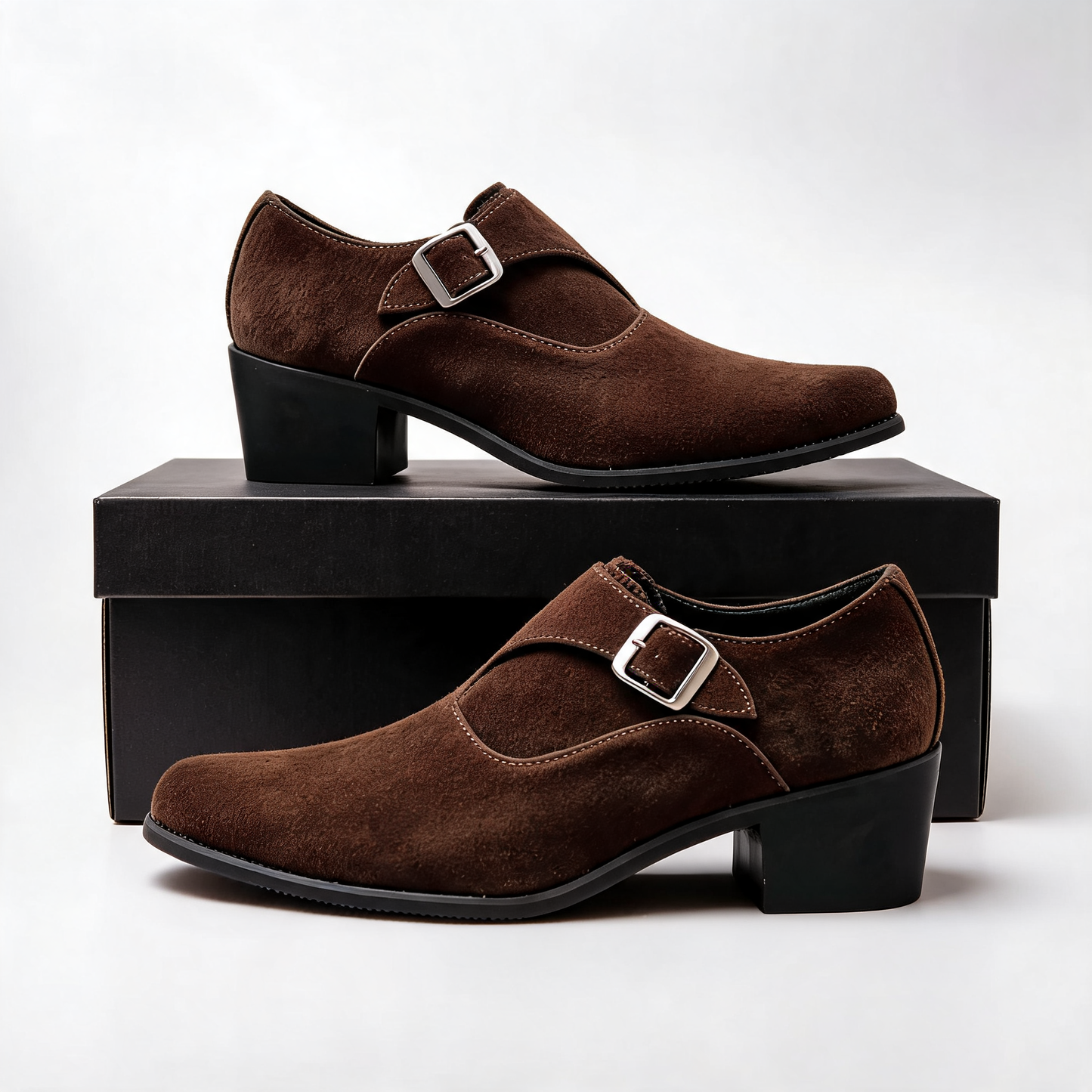 Elegant men's slip-on dress shoes in black, a sleek and stylish choice for formal and modern outfits.