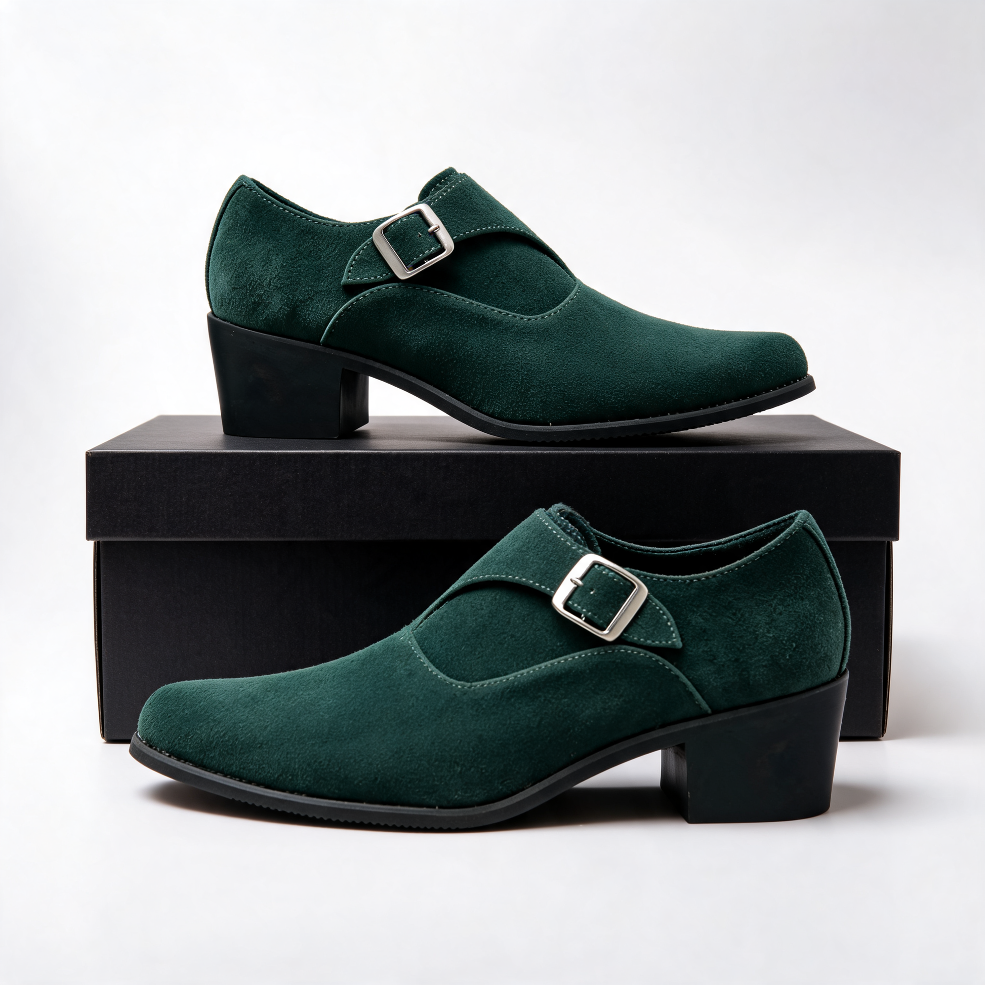 Men's height increasing slip-on loafers, elegant and modern formal footwear for a sleek and stylish appeal.