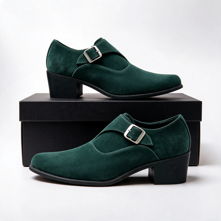 Men's height increasing slip-on loafers, elegant and modern formal footwear for a sleek and stylish appeal.