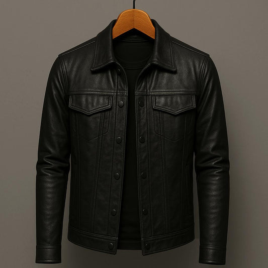 Sleek men's premium moto jacket with durable design, perfect for urban wear & modern style.