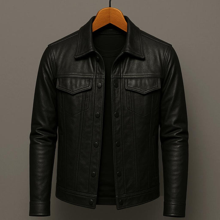 Sleek men's premium moto jacket with durable design, perfect for urban wear & modern style.