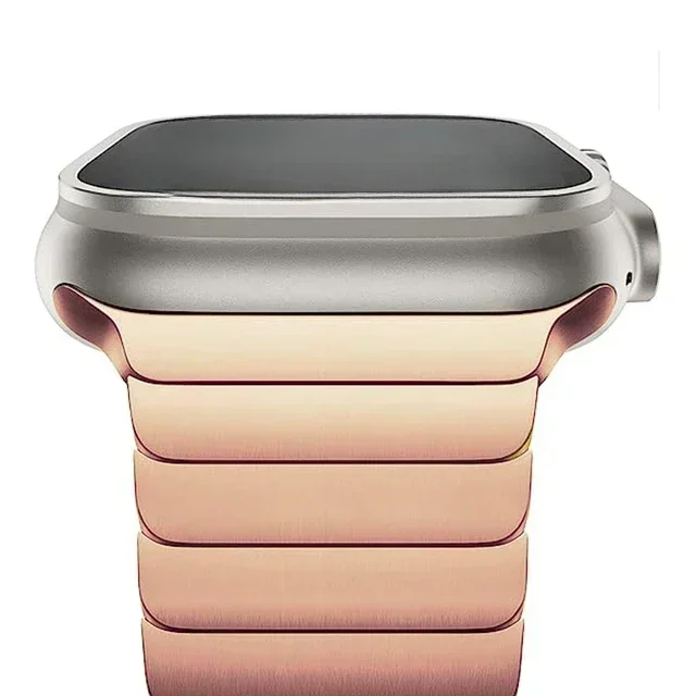 Durable men's stainless steel metal smartwatch band, a heavy-duty and long-lasting replacement strap.