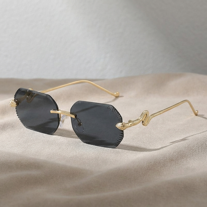 Close-up of sleek unisex sunglasses, highlighting the lightweight frame and modern design for eye protection.