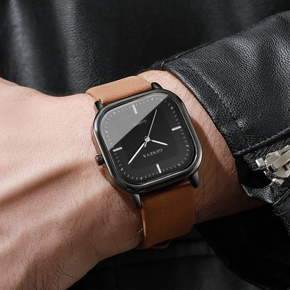 Sleek unisex modern square dial watch, a minimalist fashion timepiece perfect for contemporary style.