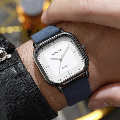 Casual fashion square dial watch, a versatile modern timepiece for everyday unisex wear.