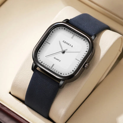 Contemporary square dial watch, a modern unisex timepiece designed for a sophisticated, everyday look.