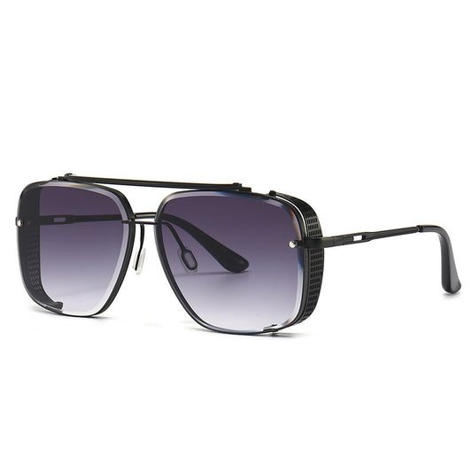 Sleek unisex sunglasses with modern metal frames & UV400 protection. Stylish eyewear fashion accessory.