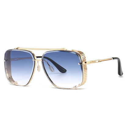 Unisex fashion sunglasses with sleek metal frames, UV400 lenses & modern design for stylish wear.