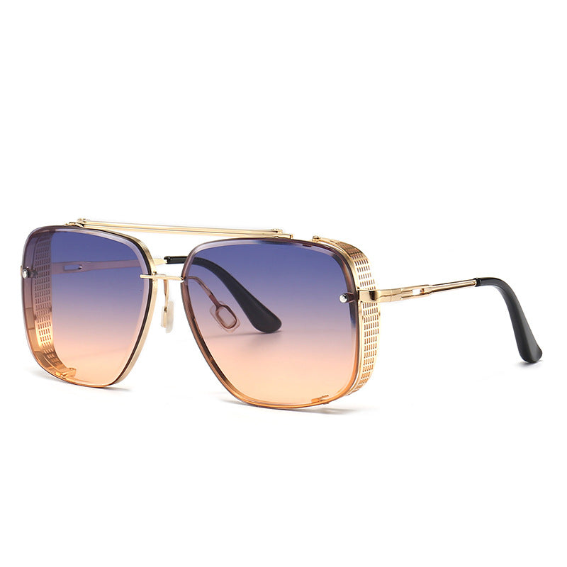 Stylish unisex sunglasses, sleek metal frame design, UV400 lenses for premium eye protection & modern look.