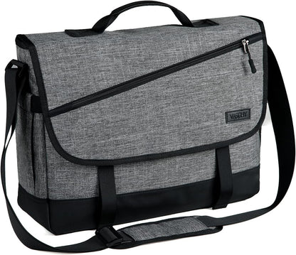 Sleek water-resistant laptop messenger bag with adjustable strap & secure compartments for daily work essentials.