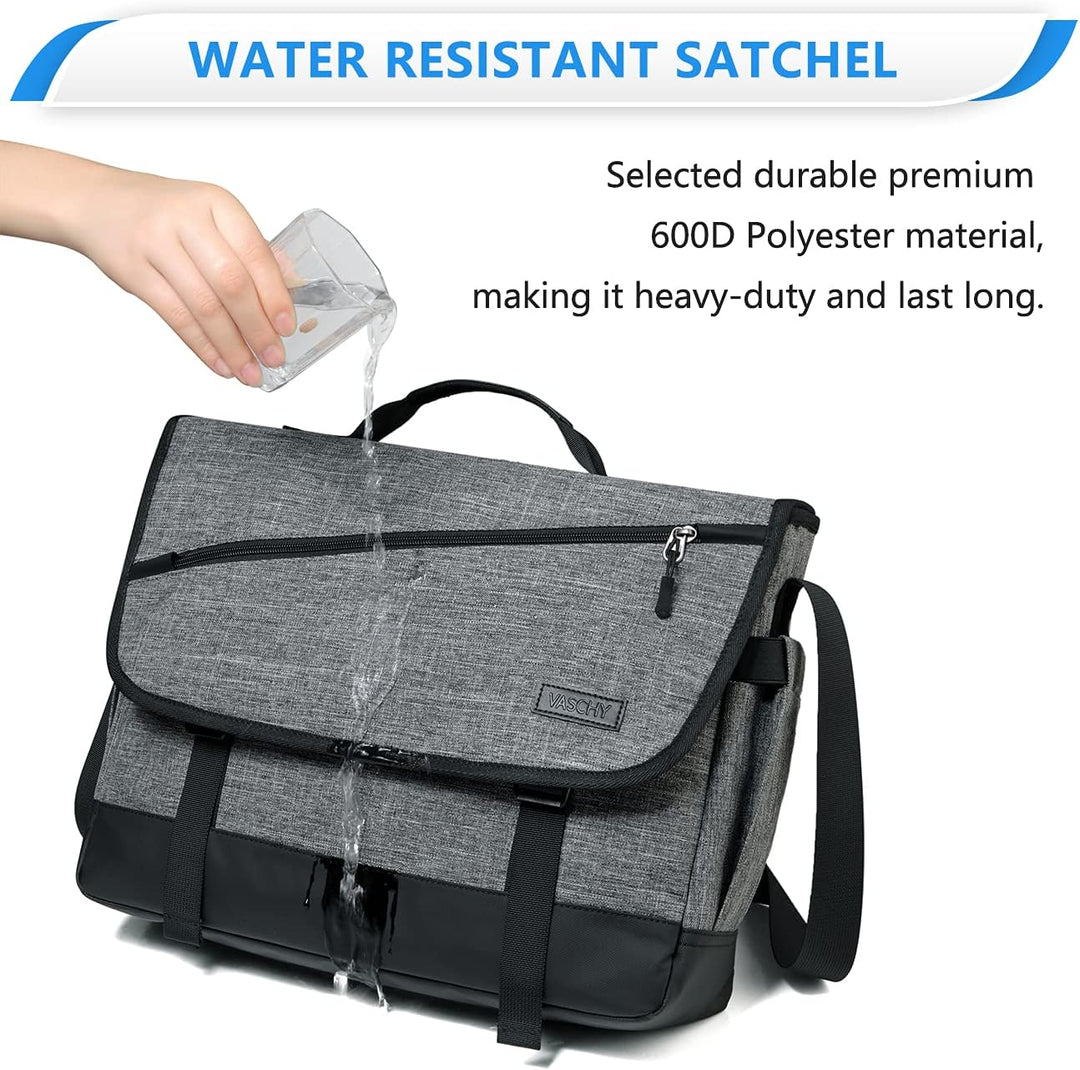 Durable water-resistant laptop messenger bag from WorkMate Series, designed for secure daily carry & travel.