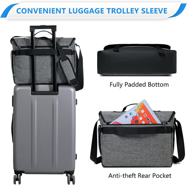Secure water-resistant messenger bag for laptops, ideal for commuters, offering tech protection & organized storage.