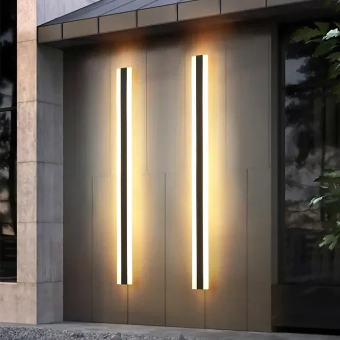 Sleek weather-resistant outdoor wall lamp, RainGuard Light, perfect for home exterior patio and garden lighting.