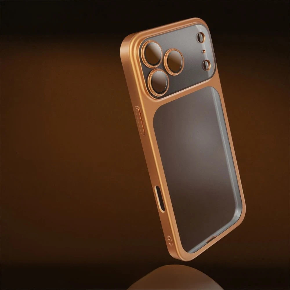 iPhone case featuring integrated lens protection, magnetic grip, & shockproof defense.