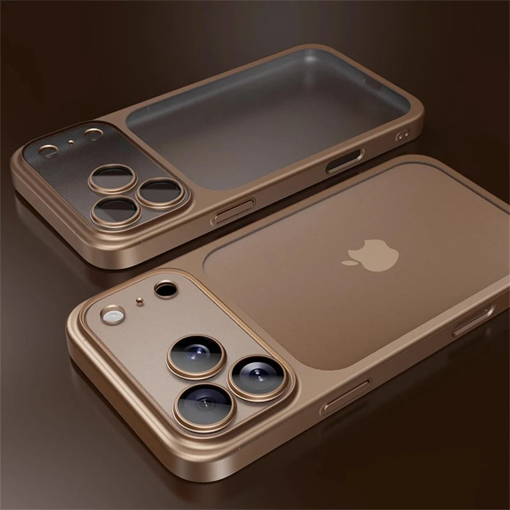 Aluminum iPhone case with anti-smudge coating, robust shockproof technology, and slim profile.