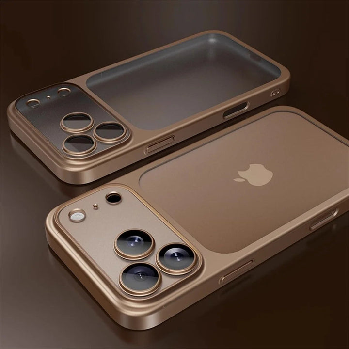 Aluminum iPhone case with anti-smudge coating, robust shockproof technology, and slim profile.