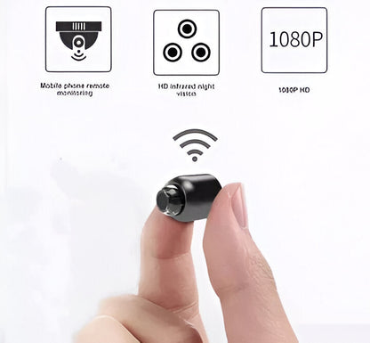 Mini wireless camera for discreet surveillance & HD video, easy setup.