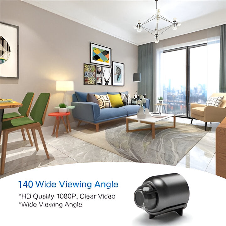 Enhanced home security with a small WiFi camera, night vision & HD recording.