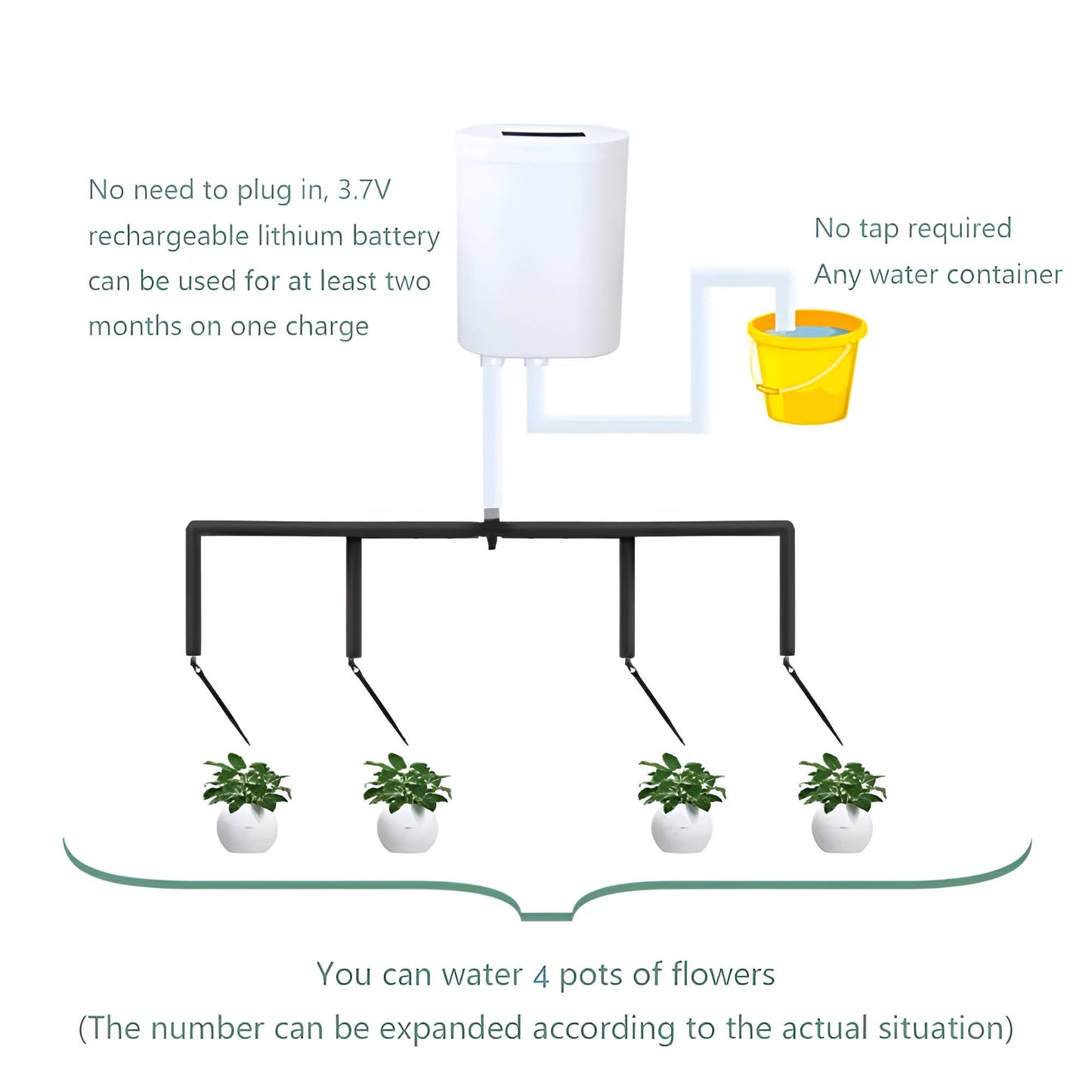 Reliable automatic watering pump for smart plant care in home and garden.