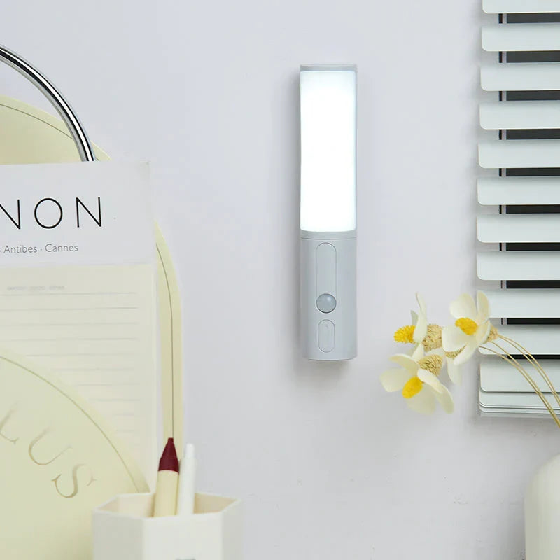 Smart Motion Sensor LED Night Light for home. Wireless, rechargeable, and energy-efficient.
