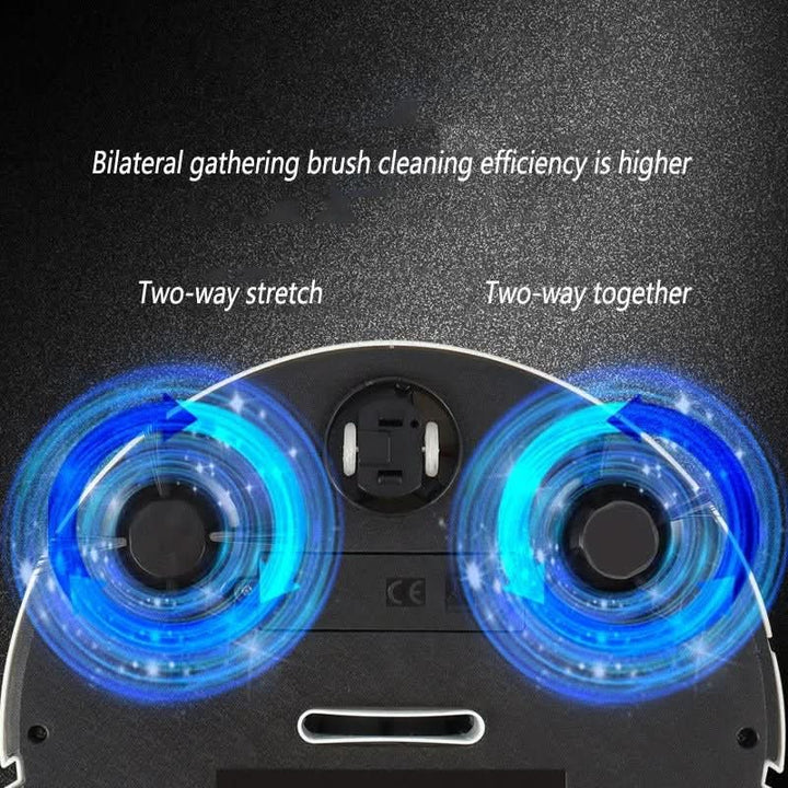 Quiet robot vacuum with powerful suction for pet hair & air purification; essential home cleaning gadget.