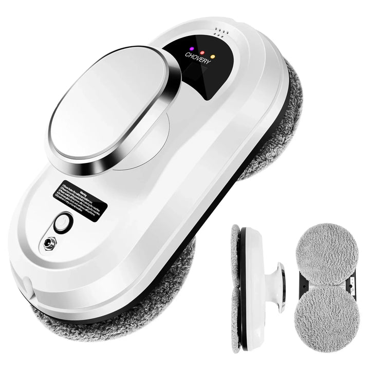 Smart robotic window cleaner with remote control, perfect for automatic, streak-free glass cleaning at home or office.