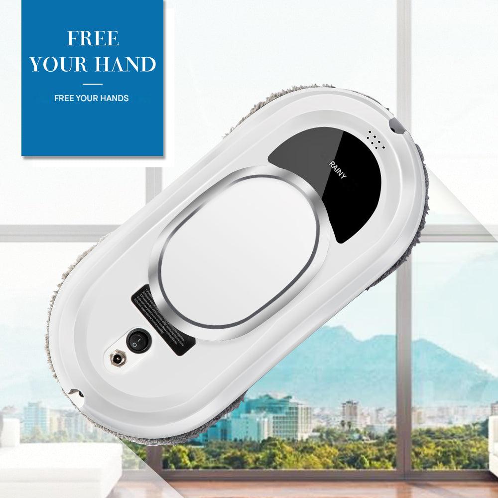 Compact smart robot window cleaner with remote, designed for efficient, automatic, and streak-free results.