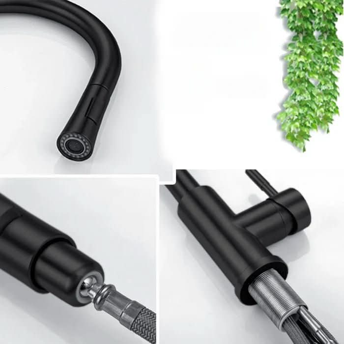 Kitchen faucet with pull-out sprayer head, smart sensor & touchless functionality. Modern stainless steel.