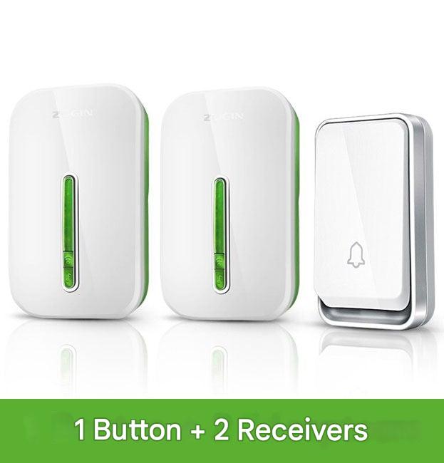 Smart wireless doorbell: battery-free, kinetic power for home/office. Easy install, waterproof door entry alerts.