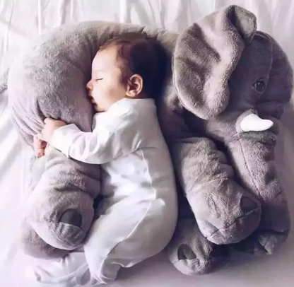 Soft baby elephant plush cuddle pillow for infants & toddlers, a cozy animal comfort toy.